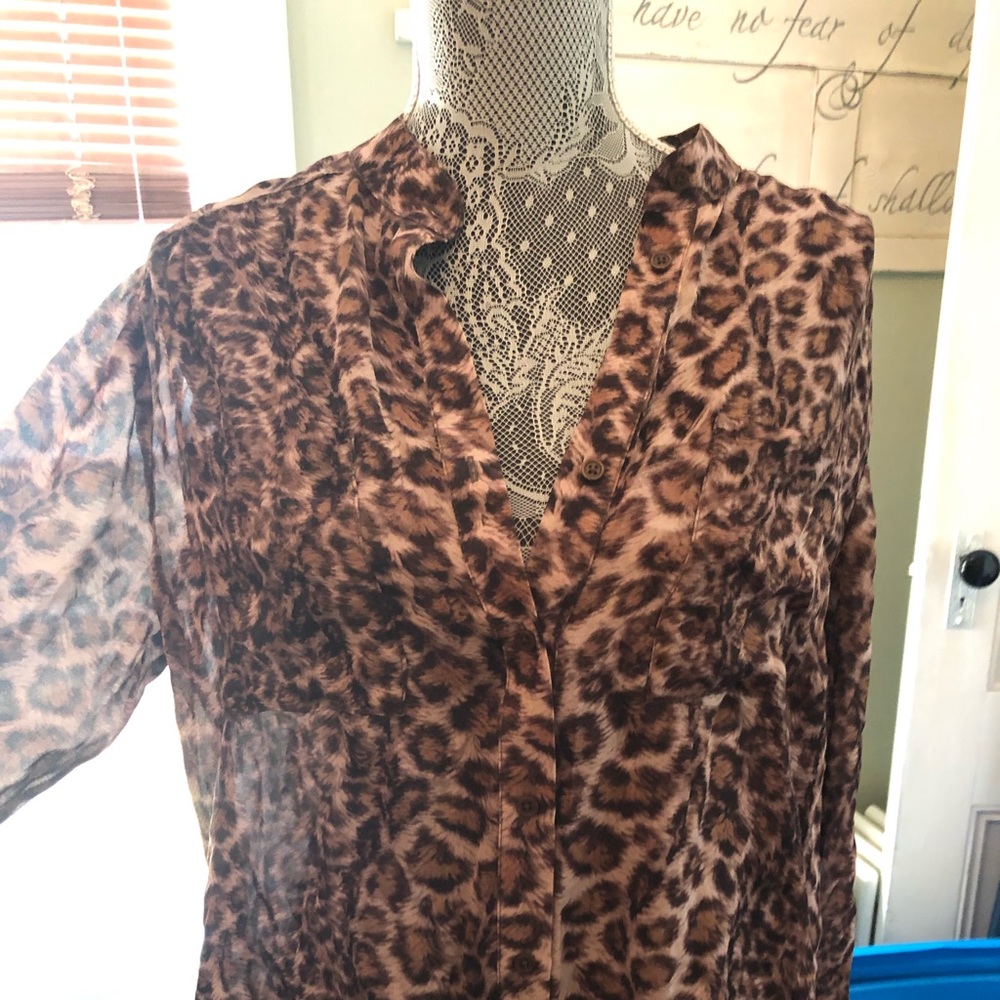 Leopard silk top
